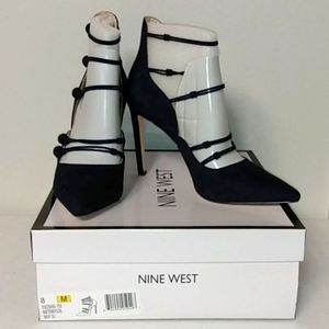 Nine West navy suade heels 8